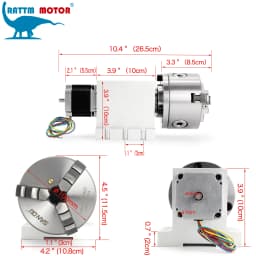 【EU】4th Rotary axis Gapless Harmonic Reducer Gearbox 3 jaw K11-100mm 50:1 100:1 Dividing Head&Tailstock for CNC ROUTER MACHINE