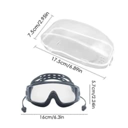 Swim Goggles With Earplugs Anti Fog Diving Goggles With Silicone Earplugs Water Sports Eyewear For Adults And Children