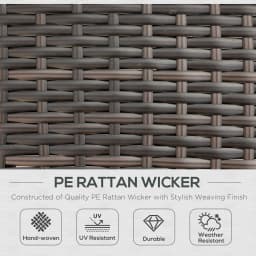 Outsunny 2 Seater Double Rattan Sun Lounger Recliner Day Bed Outdoor Wicker Weave Furniture Sofa w/ Fire Retardant Cushions