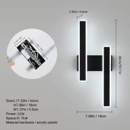 LED Wall Sconces,Modern LED Wall Sconce Lighting, Long Wall Light Wall Light Fixtures Acrylic for Bedroom Hallway Balcony