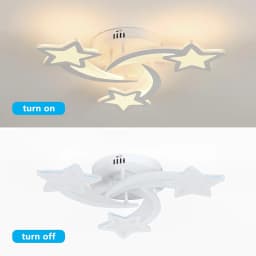 Modern Star Shape LED Ceiling Light, Dimmable LED Ceiling Lamp with Remote Control, Ceiling Light for Bedroom