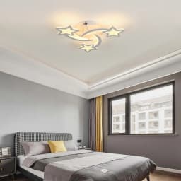 Modern Star Shape LED Ceiling Light, Dimmable LED Ceiling Lamp with Remote Control, Ceiling Light for Bedroom