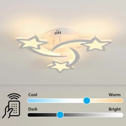 Modern Star Shape LED Ceiling Light, Dimmable LED Ceiling Lamp with Remote Control, Ceiling Light for Bedroom