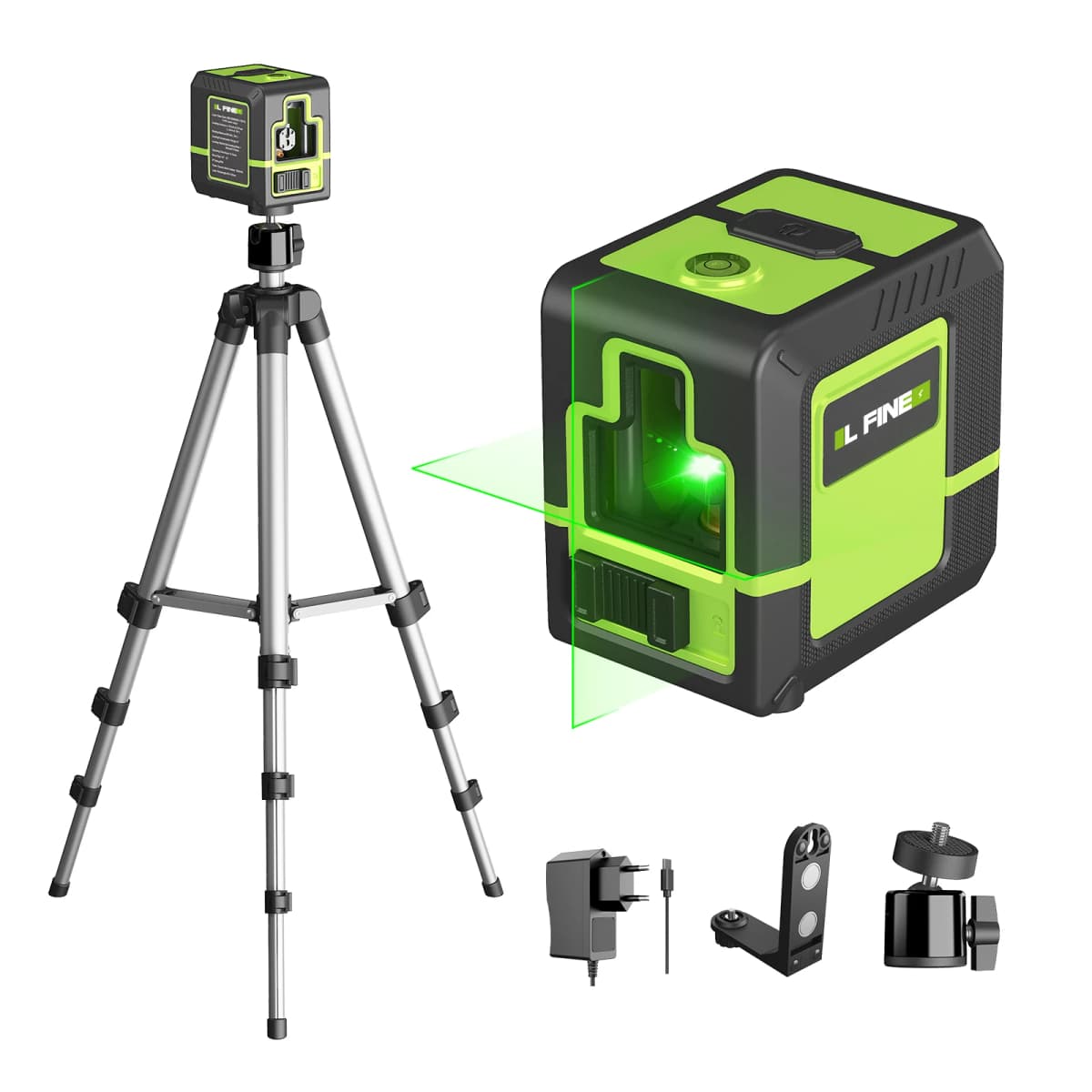 Lfine Laser Level 2 Lines Cross Green Level Laser Horizontal Vertical Nivel Laser Automatic 360° Self-Leveling Laser Level Tools