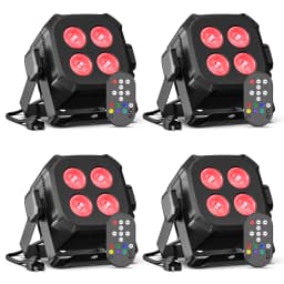 GWONG 4PCS 80W RGBW 4 IN 1 LED Par Lights DJ Light DMX Remote Control Stage Light Sound Activated Effect Light for Party Disco