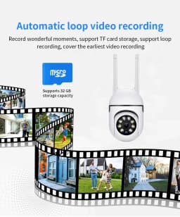 1MP Wifi IP Wireless Security Surveillance PTZ Camera 4X Zoom Cameras Tracking Two-way Audio HD Night Color Cam