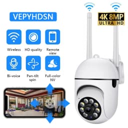 1MP Wifi IP Wireless Security Surveillance PTZ Camera 4X Zoom Cameras Tracking Two-way Audio HD Night Color Cam