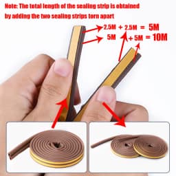 5m/10m Door Seal Strip Diep Self-adhesive Draft Stopper Tape Window Weather Stripping Insulation Noise Rubber Sealing Strip