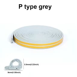5m/10m Door Seal Strip Diep Self-adhesive Draft Stopper Tape Window Weather Stripping Insulation Noise Rubber Sealing Strip
