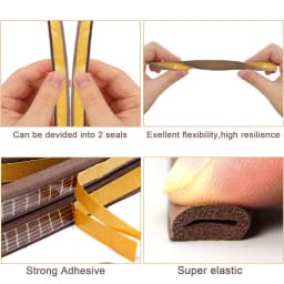 5m/10m Door Seal Strip Diep Self-adhesive Draft Stopper Tape Window Weather Stripping Insulation Noise Rubber Sealing Strip