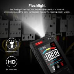 NJTY T3 Smart Digital Multimeter Type-c Charging Auto-Ranging 4000 Counts Ultra-thin NCV Live Wire Color Display Multimeter Tool
