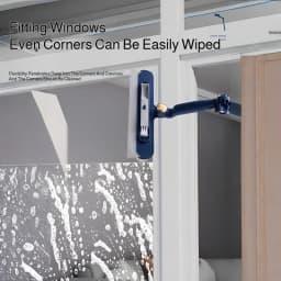 2in1 Highrise Glass Brush Window with Squeegee and Mini Brush Rotatable Glass Wiper Home Cleaning Tool for Glass,Walls and Floor