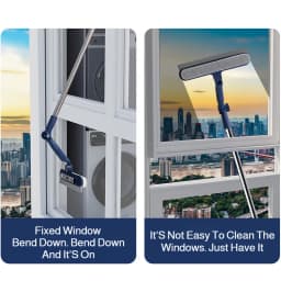 2in1 Highrise Glass Brush Window with Squeegee and Mini Brush Rotatable Glass Wiper Home Cleaning Tool for Glass,Walls and Floor