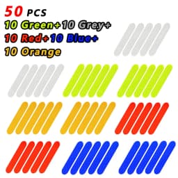 80-10PCS Helmet Safety Warning Reflective Stickers Strip Waterproof High Visibility Reflector Tape For Night Riding Walking Car