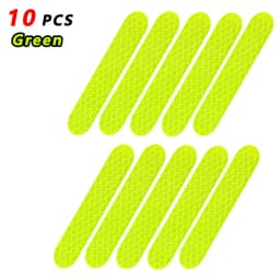 80-10PCS Helmet Safety Warning Reflective Stickers Strip Waterproof High Visibility Reflector Tape For Night Riding Walking Car