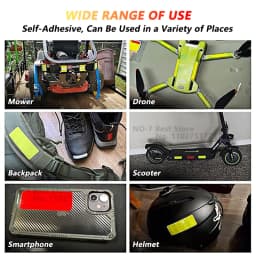 80-10PCS Helmet Safety Warning Reflective Stickers Strip Waterproof High Visibility Reflector Tape For Night Riding Walking Car