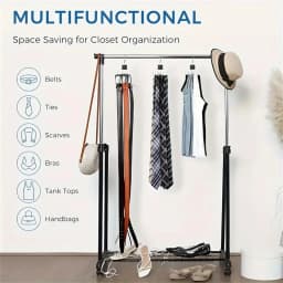 1/5pcs 360° Rotating Storage Hanger Hook Multi-Claw Bag Metal Belts Rack Wooden Organizer For Bras Ties Household Closet Acces