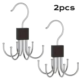 1/5pcs 360° Rotating Storage Hanger Hook Multi-Claw Bag Metal Belts Rack Wooden Organizer For Bras Ties Household Closet Acces