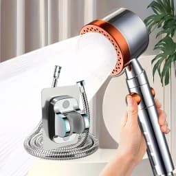 New High Pressure Water Saving Filter Shower Head 5 Modes Handheld Shower Head One Button Stop Bathroom Accessories Set