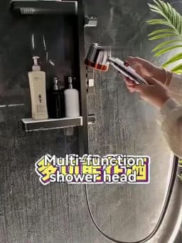 New High Pressure Water Saving Filter Shower Head 5 Modes Handheld Shower Head One Button Stop Bathroom Accessories Set
