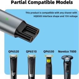LISI 15V HQ8505 Type-C Shaver Adapter Charging Converter for Philips Norelco One Blade Pro QP6510 QP6520 QP6530 Beard Trimmer