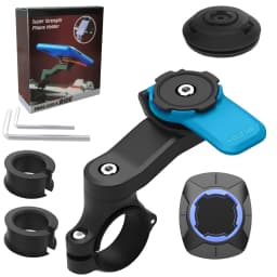 Motorcycle Phone Mount, Anti-Shake Bike Cell Phone Holder with Vibration Dampener, Quick Release Attach/Detach