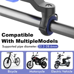 Motorcycle Phone Mount, Anti-Shake Bike Cell Phone Holder with Vibration Dampener, Quick Release Attach/Detach