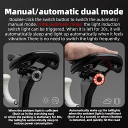 ROCKBROS Bicycle Tail Light Smart Brake Sensing Rear Bike Light Aluminum Waterproof Type-C MTB Road Warning Cycling Taillight