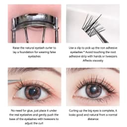 Gege Bear No-Glue False Eyelashes - Easy 3-Step Application, Natural Look, Perfect for Beginners with Sunflower Desig