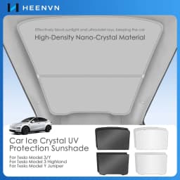 Heenvn For Tesla Model 3Y Model 3 Highland Model Y Juniper 2025 2026 Ice Cloth Buckle Glass Roof Sunshade Car Front Rear Sunroof