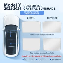 Heenvn For Tesla Model 3Y Model 3 Highland Model Y Juniper 2025 2026 Ice Cloth Buckle Glass Roof Sunshade Car Front Rear Sunroof