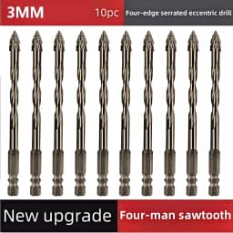 High-Four-Edged Serrated Eccentric Drill for Dry Drilling of Ceramic Tiles, Glass, Marble, Concrete, Stainless Steel Drill Bits