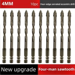 High-Four-Edged Serrated Eccentric Drill for Dry Drilling of Ceramic Tiles, Glass, Marble, Concrete, Stainless Steel Drill Bits