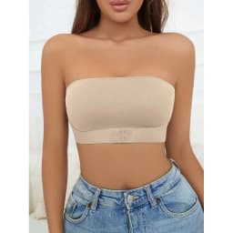 Women's Strapless No Padding Seamless Front Button Bra Comfortable Smooth Underwear