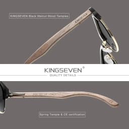 KINGSEVEN Brand Walnut Sunglasses Men Women Polarized UV400 Lens Wood Round Frame Glasses Vintage Retro Luxury Eyewear Patchwork