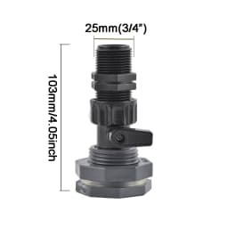 Rain Barrel Overflow Kit, 3/4 Inch Rain Barrel Valve, Barbed Fittings Connectors Tee Elbow Water Pipe Fittings