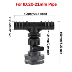 Rain Barrel Overflow Kit, 3/4 Inch Rain Barrel Valve, Barbed Fittings Connectors Tee Elbow Water Pipe Fittings