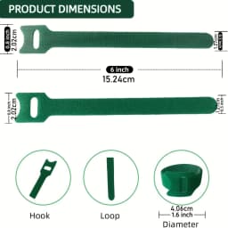 50/100pcs Reusable Adjustable Non-Slip Nylon Plant Ties with Hook and Loop Fasteners, Ideal for Gardening Applications