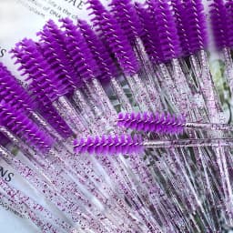 50Pcs Makeup Brushes Disposable Crystal Eyebrow Brush Diamond Handle Mascara Wand Applicator Eye Lashes Eyelash Extension Tools
