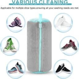 Machine Washable Shoe Washing & Drying Bag with Soft Fiber - Durable Polyester Laundry Protector for Shoes Adjustable Strap