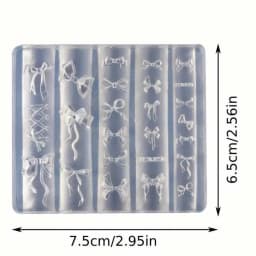 1Pcs 3D Bowknot Silicone Nail Molds+1Carving Pen Y2K Ballet Style Ribbon Nails Stencils Sculpture Bows Manicure Template Tools *
