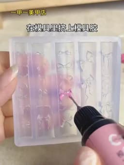 1Pcs 3D Bowknot Silicone Nail Molds+1Carving Pen Y2K Ballet Style Ribbon Nails Stencils Sculpture Bows Manicure Template Tools *