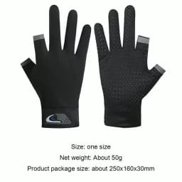 Summer Men Fishing Gloves Women Two Finger Cut Male Touchscreen Angling Anti-Slip Sun-Proof Breathable Cycling Fitness Gloves