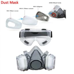 6200 Dust Mask Half Face With 503 5N11 Particle Filters Goggles Set For Industrial Labor Dust Paint Spray Decoration Grinding ﻿