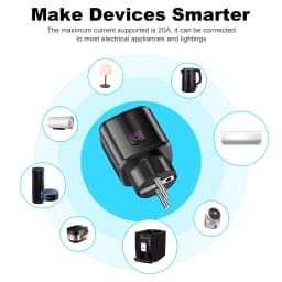 WiFi 20A Socket With Power Monitoring Work With Tuya Smart EU Plug Timer Child Lock Outlet Google Home Alice SmartThings Alexa