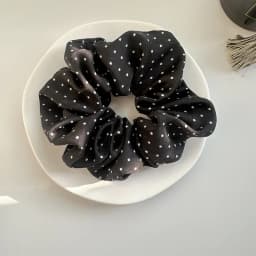 2Pcs Elegant Hair Scrunchies Women Minimalist Simulation Silk Hair Ties Wave Point Elastic Hair Loop Ponytail Hair Accessories