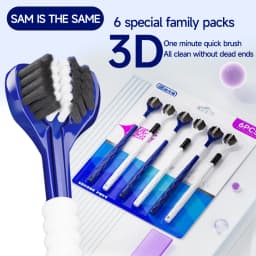 3D Manual Toothbrush 6pcs Three sided U-shaped Soft Toothbrush for Comprehensive Oral Cleaning for Adults, Men and Women, Coup