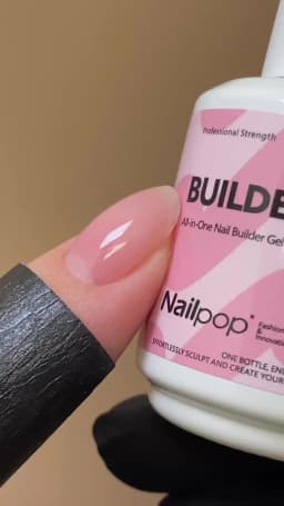 Nailpop Builder Nail Gel 4 Colors Base Coat Strengthener Thickening Extension Rhinestone Glue Gel Polish Brush in Bottle 15ml