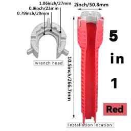 8 In 1 Flume Wrench Anti-slip Kitchen Sink Repair Tools Bathroom Faucet Assembly Key Plumbing Installation Wrench