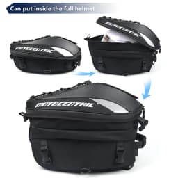 MOTOCENTRIC Motorcycle Back Seat Bags Waterproof Tail Bag Rear Seat Bag Multifunctional Motorbike Helmet Bag Moto Rider Backpack